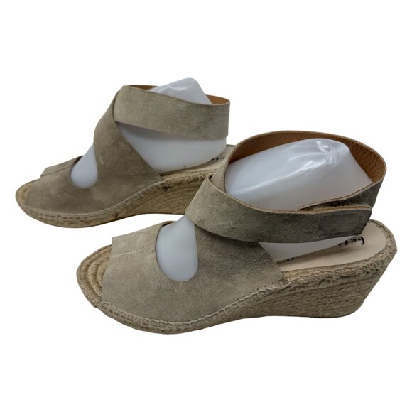 Bettye Muller Beige Suede Espadrille Wedge Sandals strappy Size 41 US 11 Shoes - Picture 2 of 10